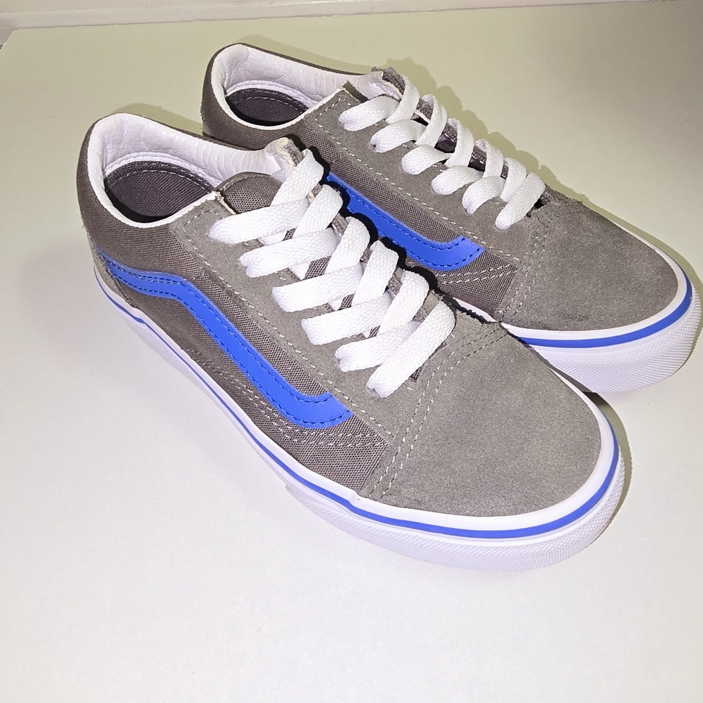 Old Skool Vans Grey/ Blue Kids Size 1.5 - Picture 2 of 10